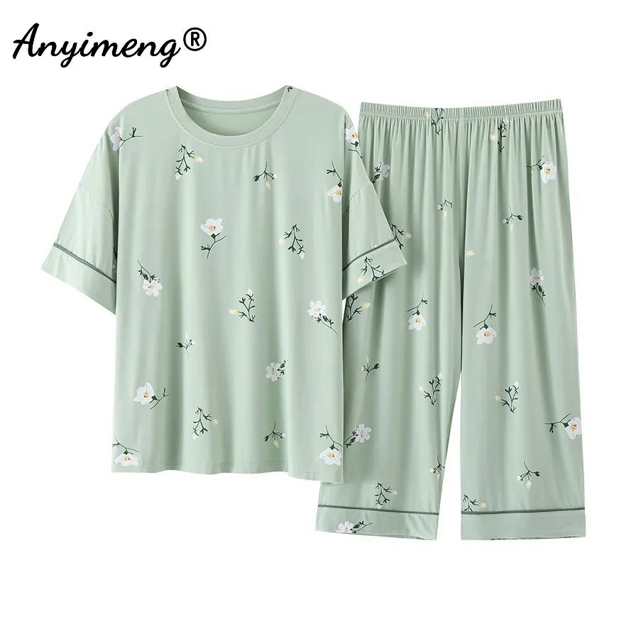 Pyjama grande taille pour femme avec pantacourt – Image 30