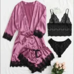 Ensemble de pyjama sexy 4 pièces pour femme