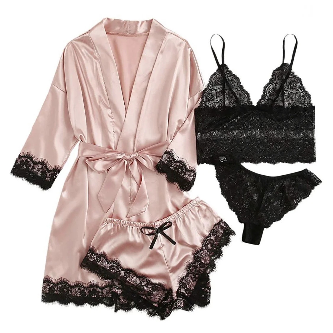 Ensemble de pyjama sexy 4 pièces pour femme – Image 7