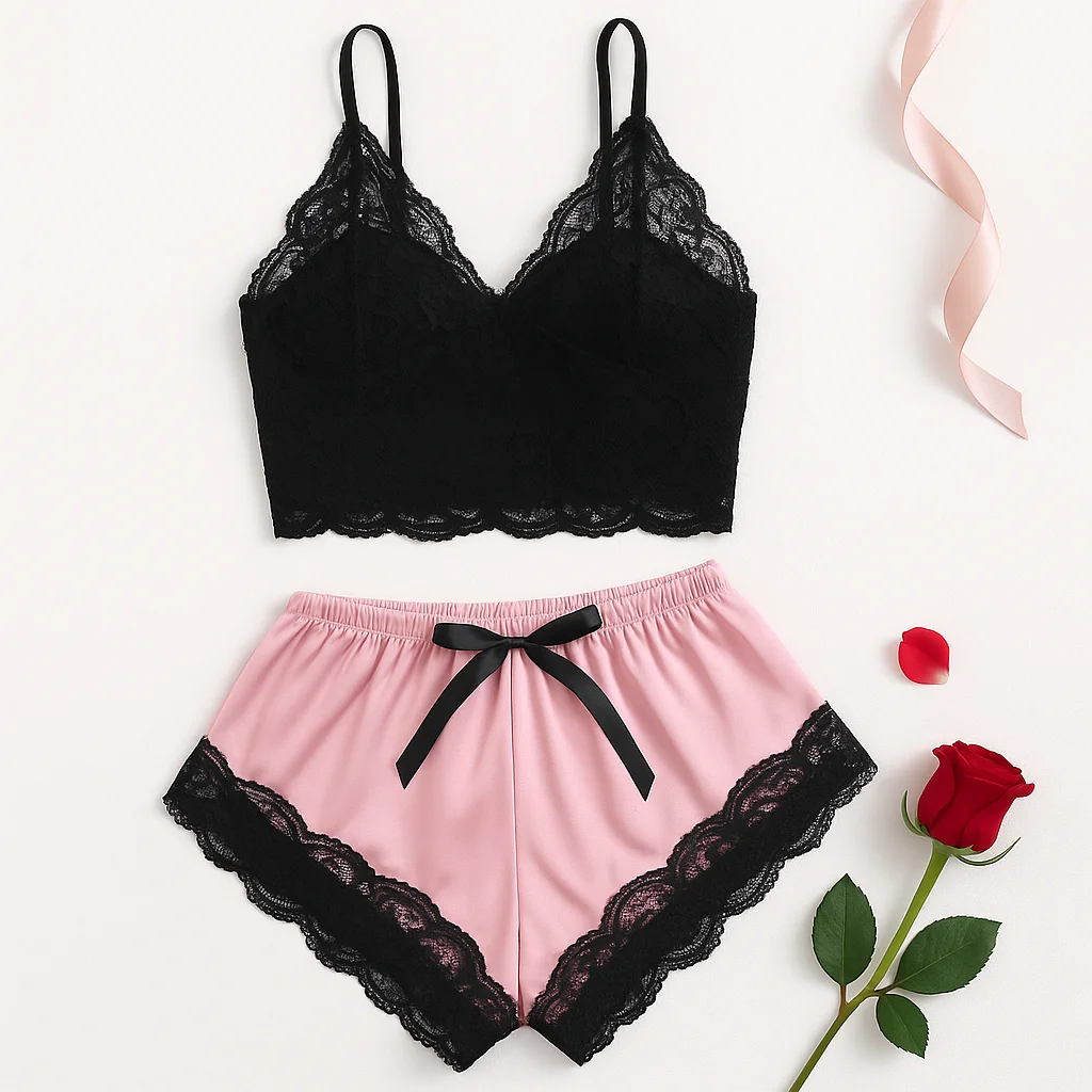 Pyjama sexy en dentelle pour femme