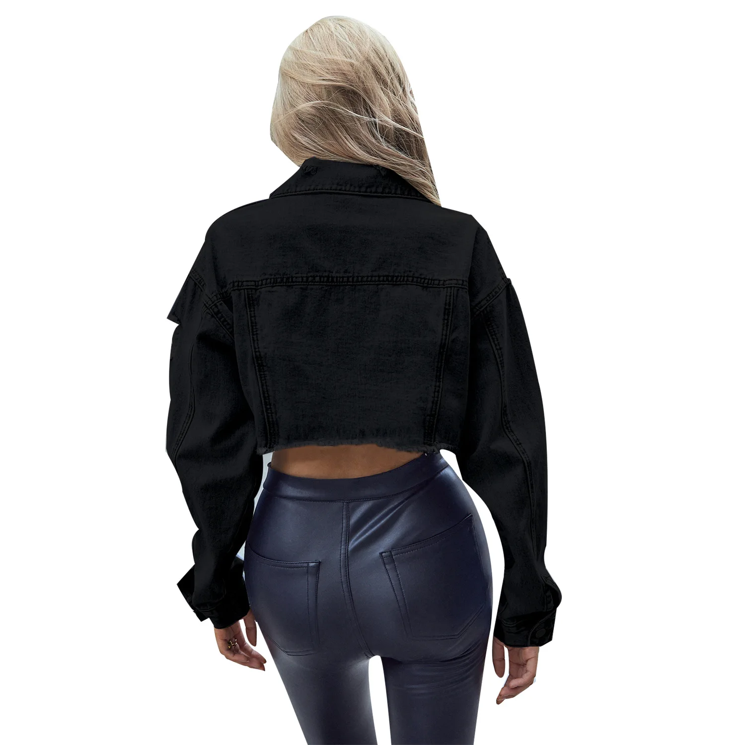 Manteau en jean pour femme, coupe ample – Image 4