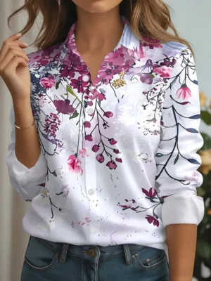 Blouse pour femme automne – Imprimé floral 3D