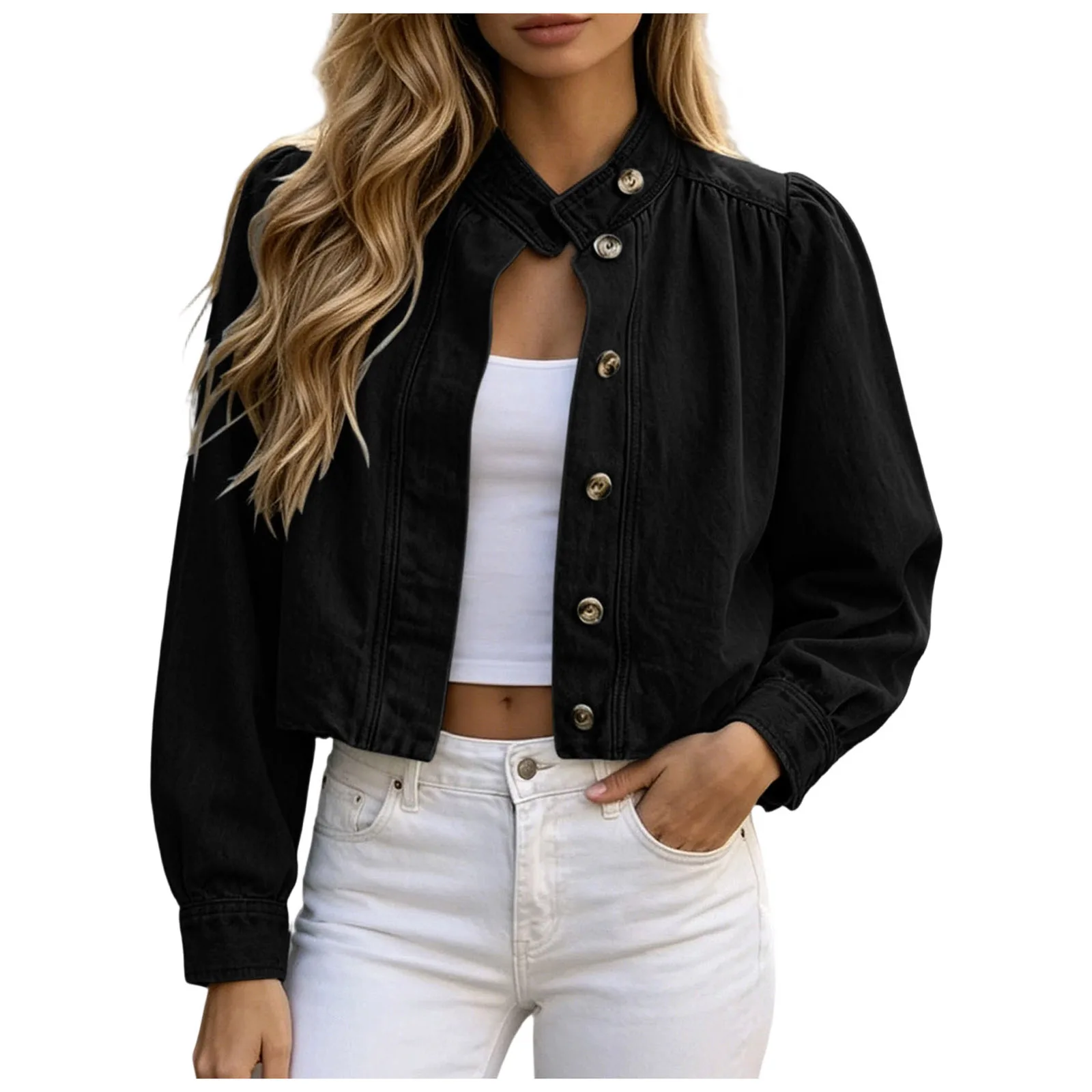 Veste en jean courte pour femme – Image 3